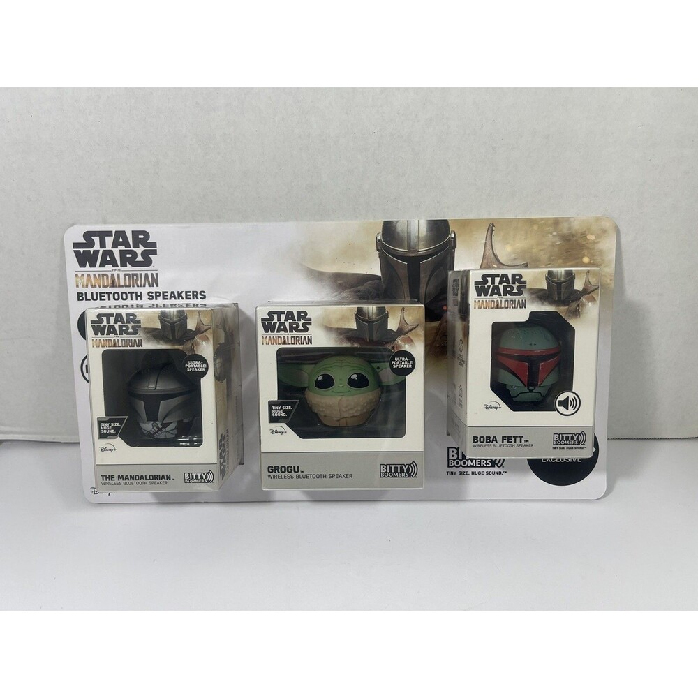 STAR WARS Mandalorian 3-Pack Bitty Boomers Portable Speakers Mando Grogu Boba